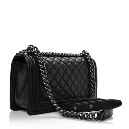 Chanel Calfskin Quilted Medium Boy Flap Black 3 of 9