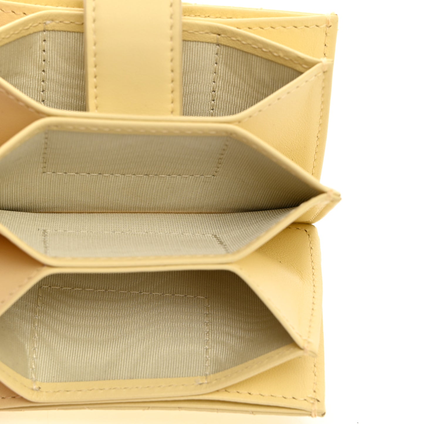 Lambskin Cannage Lady Dior 5-Gusset Card Holder Soft Yellow