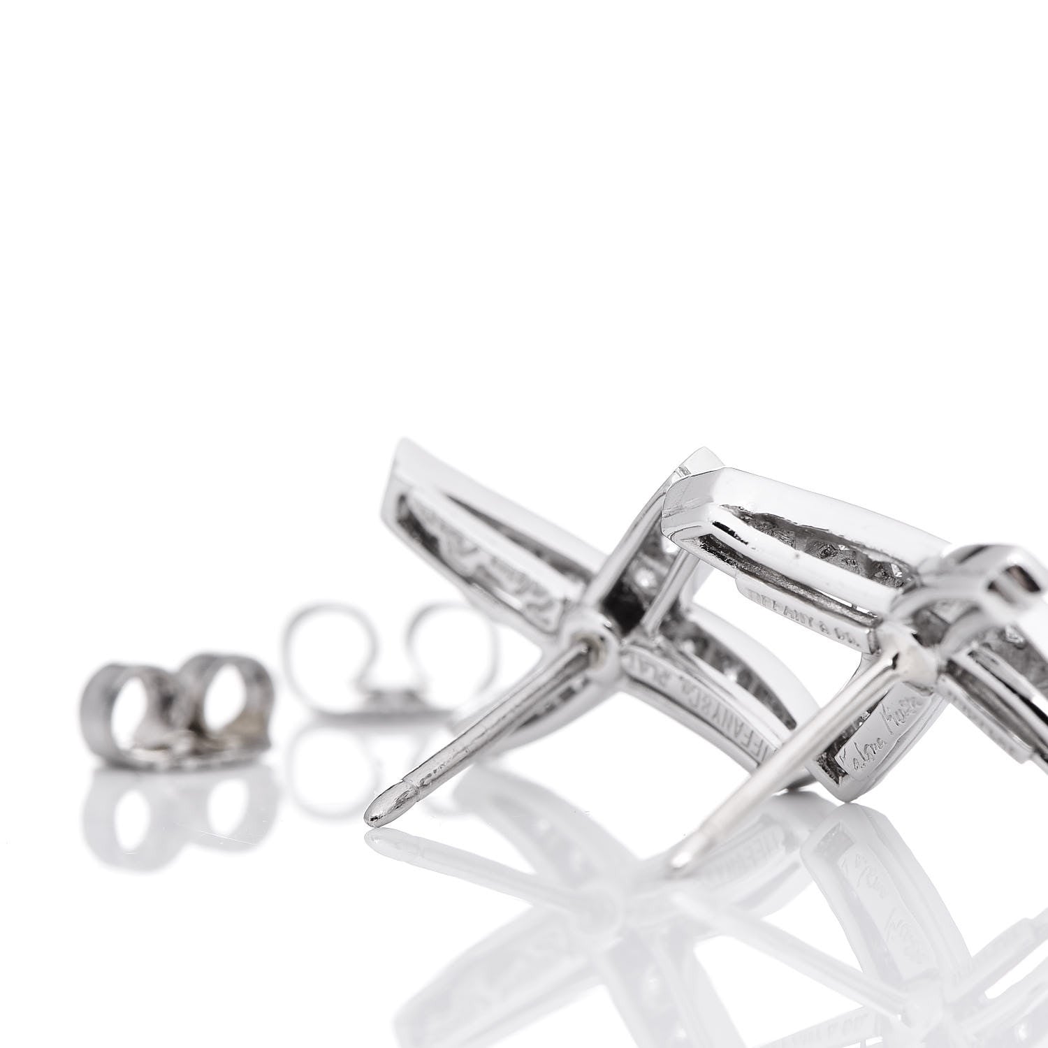 Tiffany Platinum Diamond Small Paloma Picasso "X" Earrings 4 of 5