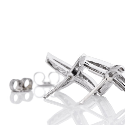 Tiffany Platinum Diamond Small Paloma Picasso "X" Earrings 4 of 5