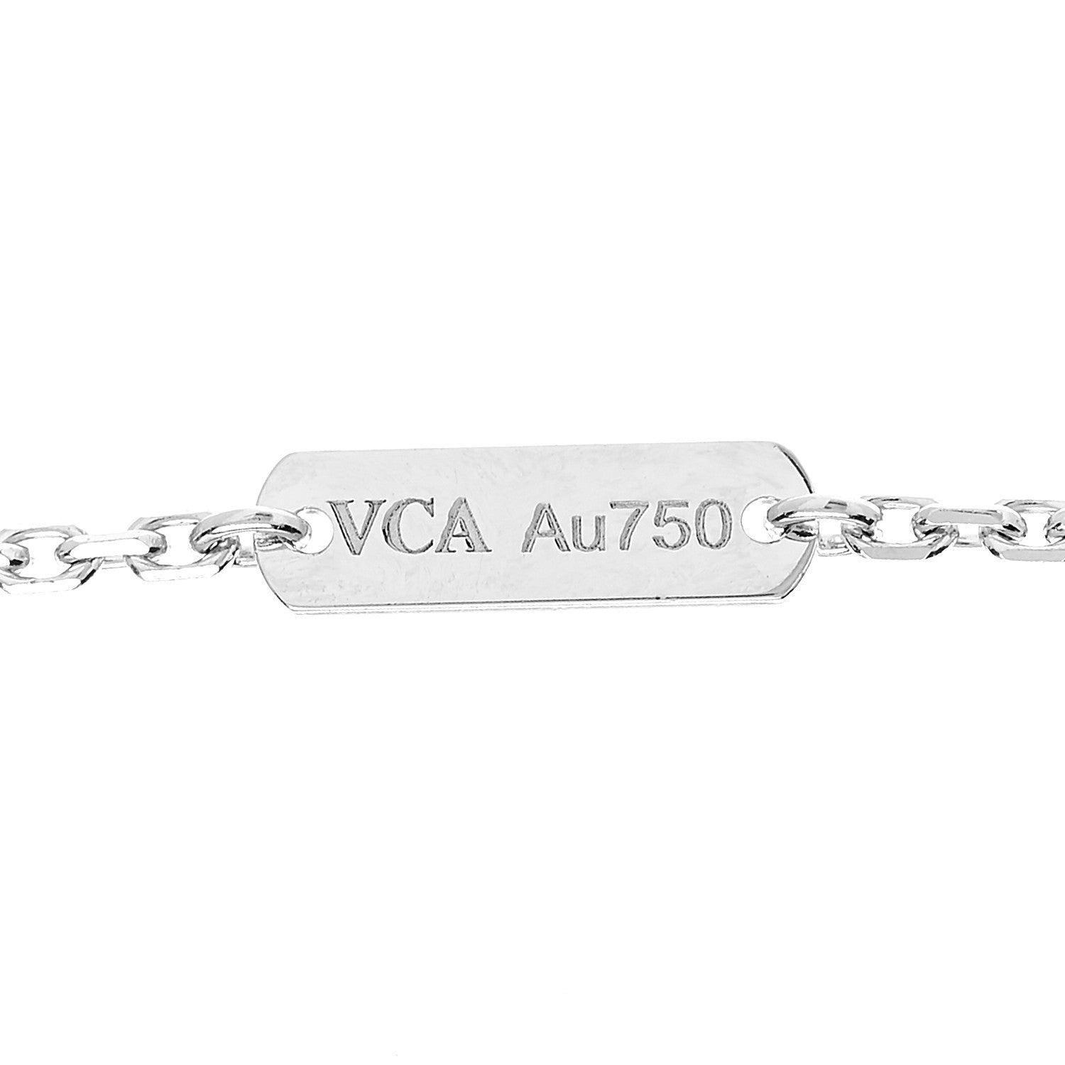 Van Cleef & Arpels 18K White Gold Mother Of Pearl Vintage Alhambra Pendant Necklace 6 of 7