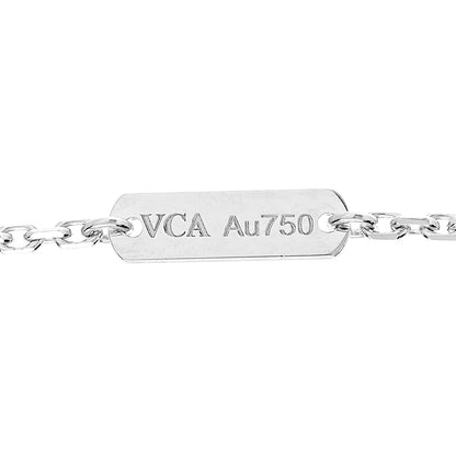 Van Cleef & Arpels 18K White Gold Mother Of Pearl Vintage Alhambra Pendant Necklace 6 of 7