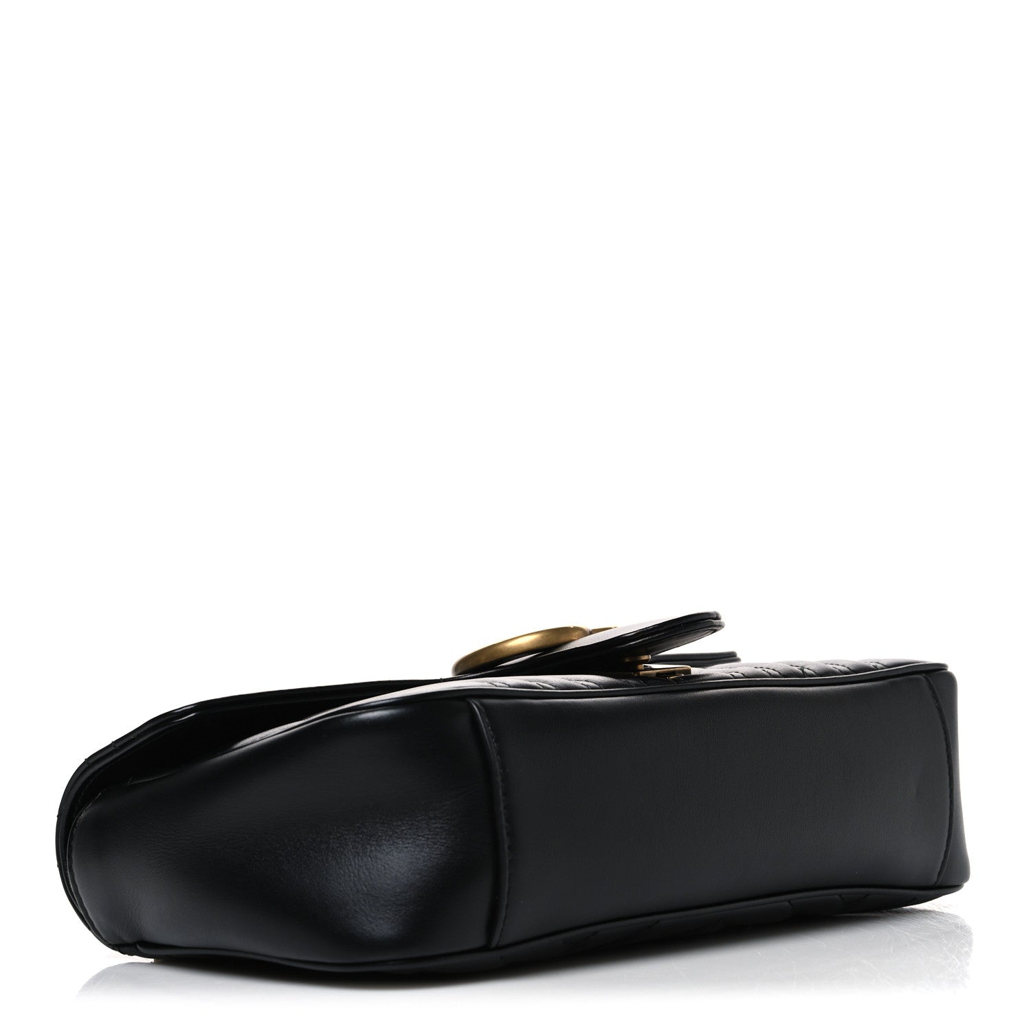 Gucci Calfskin Matelasse Small GG Marmont Shoulder Bag Black 3 of 9