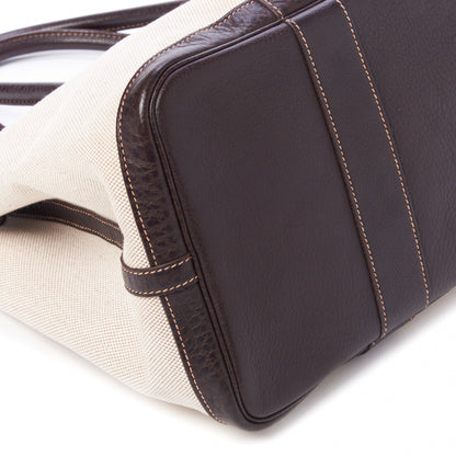 Hermes Buffle Skipper Toile Garden Party 36 MM Tote Marron Fonce 7 of 7