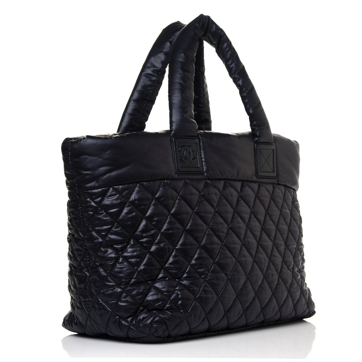 Nylon Quilted Large Coco Cocoon Tote Black