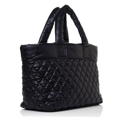 Chanel Nylon Quilted Large Coco Cocoon Tote Black 2 of 11