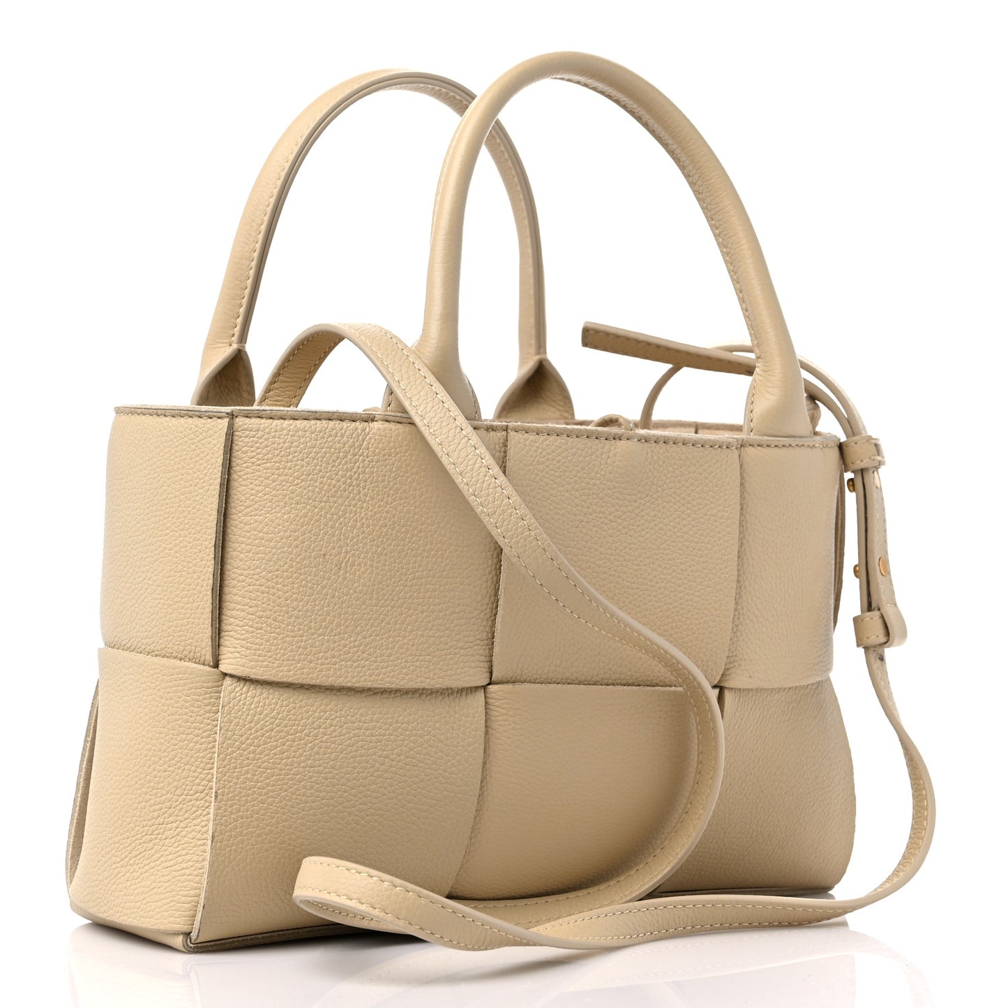 Gained Calfskin Maxi Intreccio Mini Arco Tote Porridge