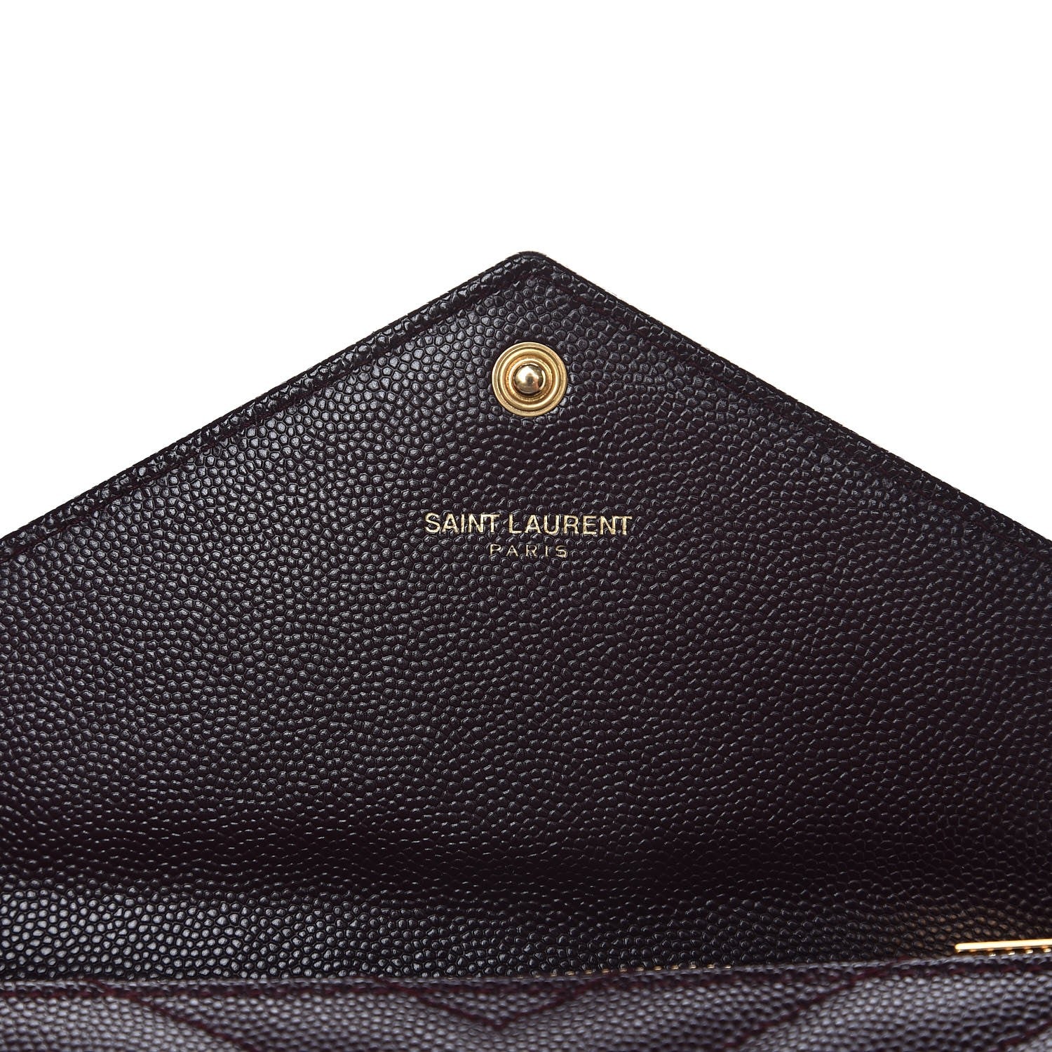 Saint Laurent Grain De Poudre Matelasse Chevron Monogram Flap Wallet Amaranto 6 of 9