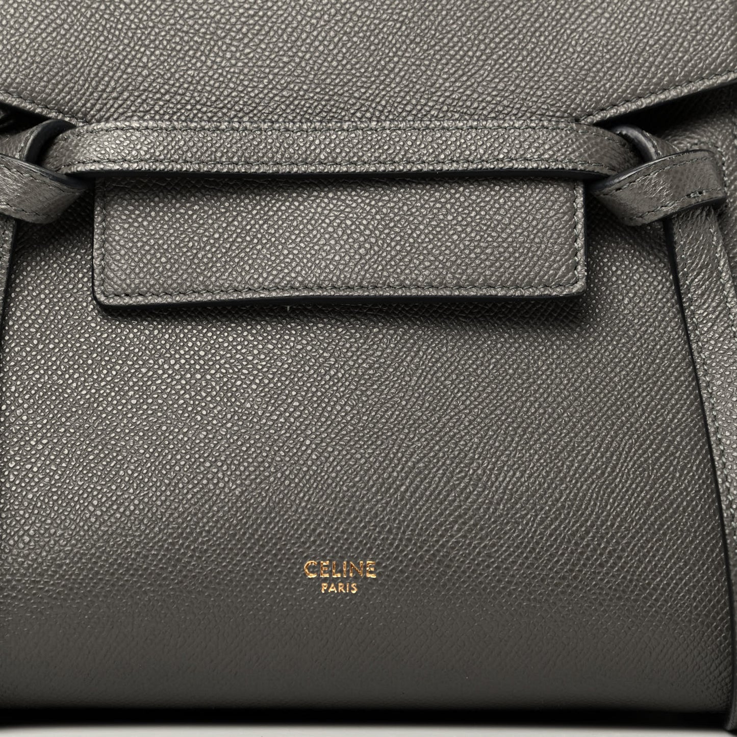 Grained Calfskin Nano Belt Bag Grey