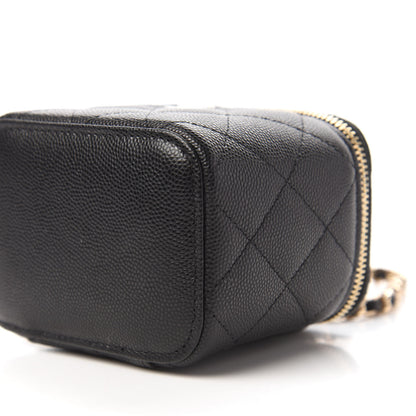 Chanel Caviar Quilted Mini Vanity Case With Chain Black 7 of 11