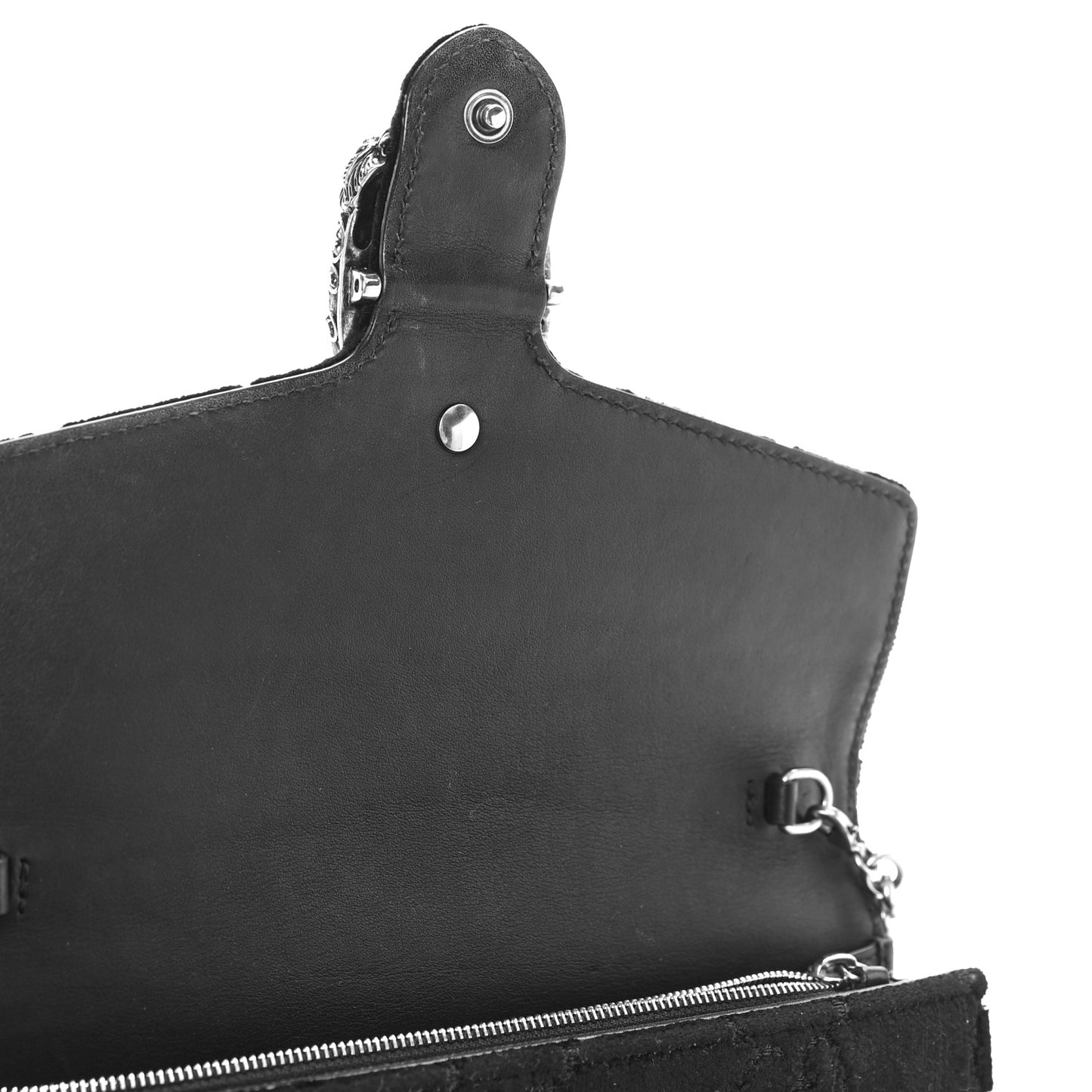 Velvet GG Monogram Mini Dionysus Chain Wallet Black