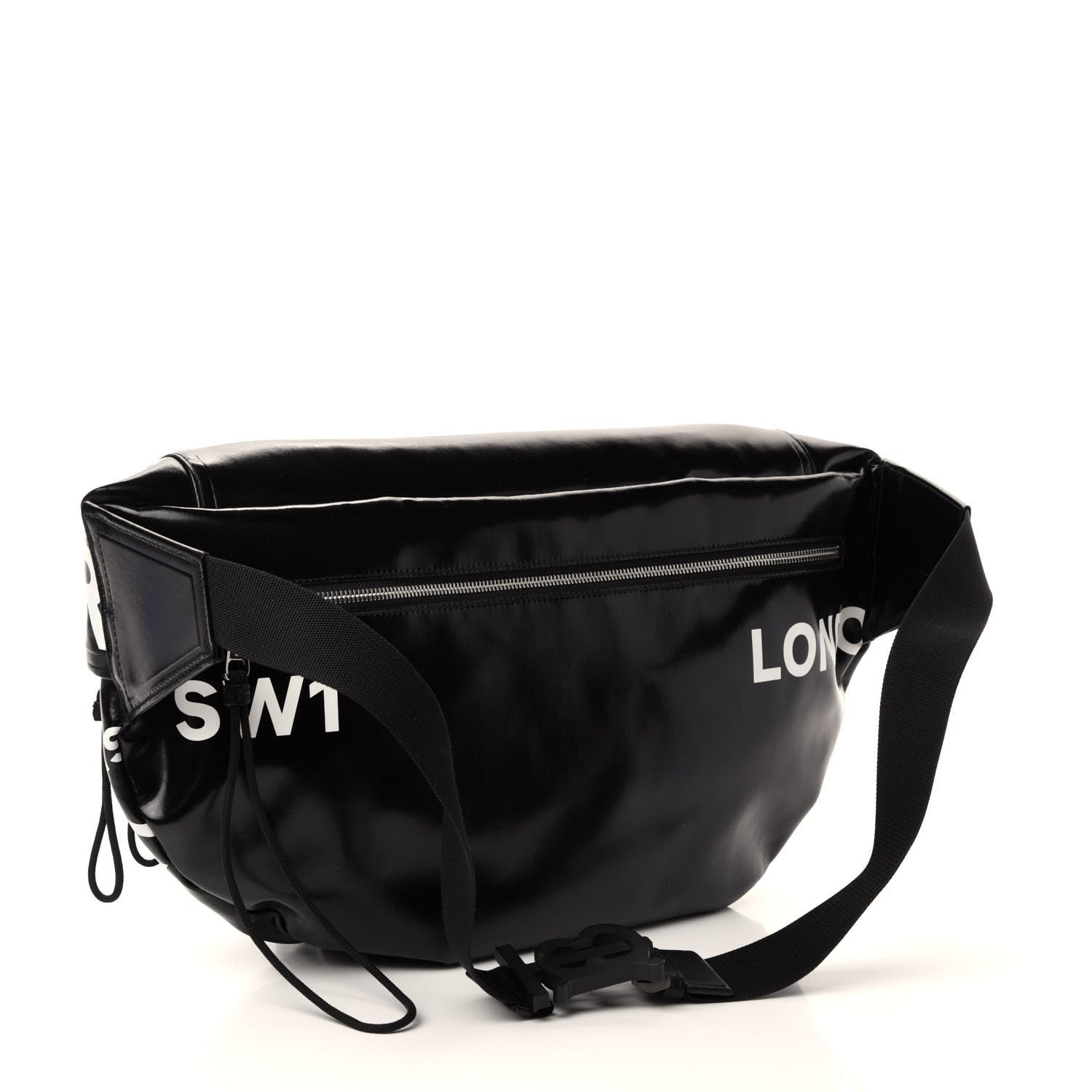 Burberry Coated Canvas Horseferry Print Extra Large Bum Bag Black 3 of 9