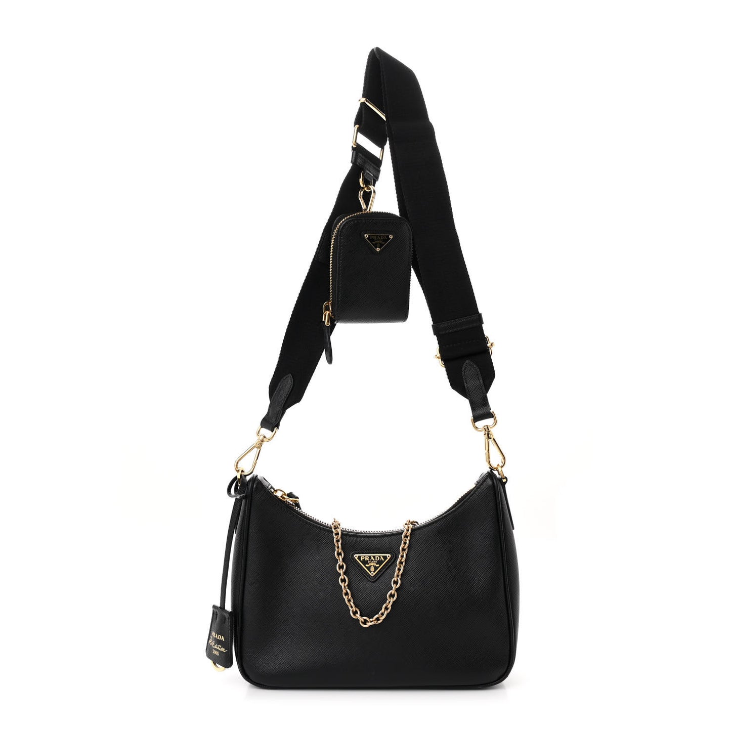 Saffiano Lux Re-Edition 2005 Shoulder Bag Black