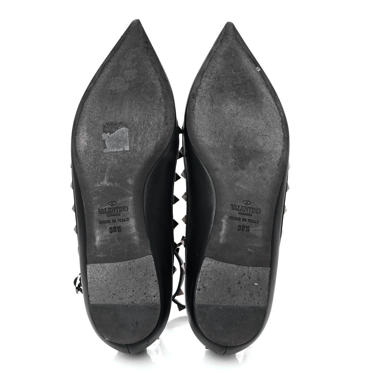 Nappa Rockstud Cage Ballerina Flats 38.5 Black
