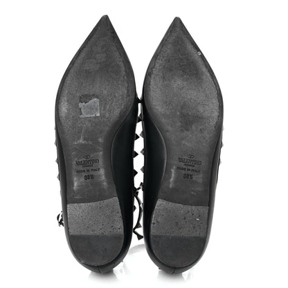 Valentino Garavani Nappa Rockstud Cage Ballerina Flats 38.5 Black 5 of 9