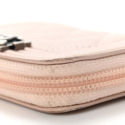 Chanel Lambskin Quilted Boy Zip Around Coin Purse Wallet Light Pink 9 of 10