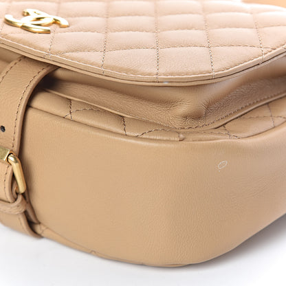 Chanel Calfskin Quilted Messenger Flap Beige 9 of 13
