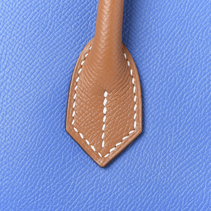Hermes Epsom Horseshoe Birkin 35 Bleu Izmir Gold 7 of 31