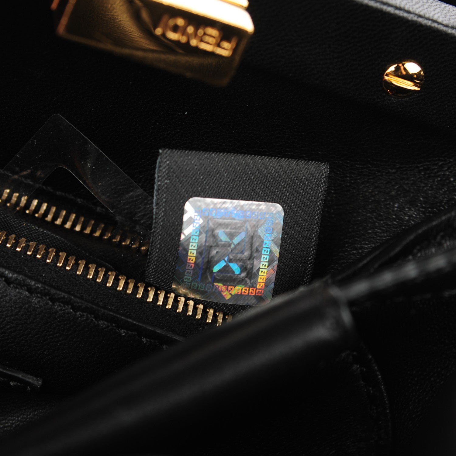 Fendi Nappa Mini Peekaboo Iconic Satchel Black 9 of 10