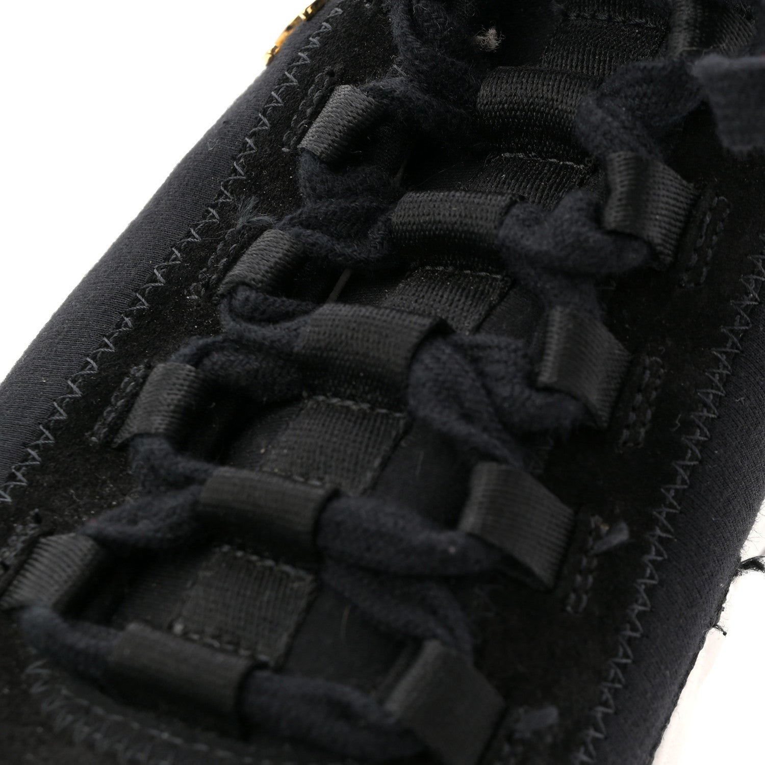 Chanel Velvet Calfskin Mixed Fibers CC Sneakers 40 Black 11 of 12