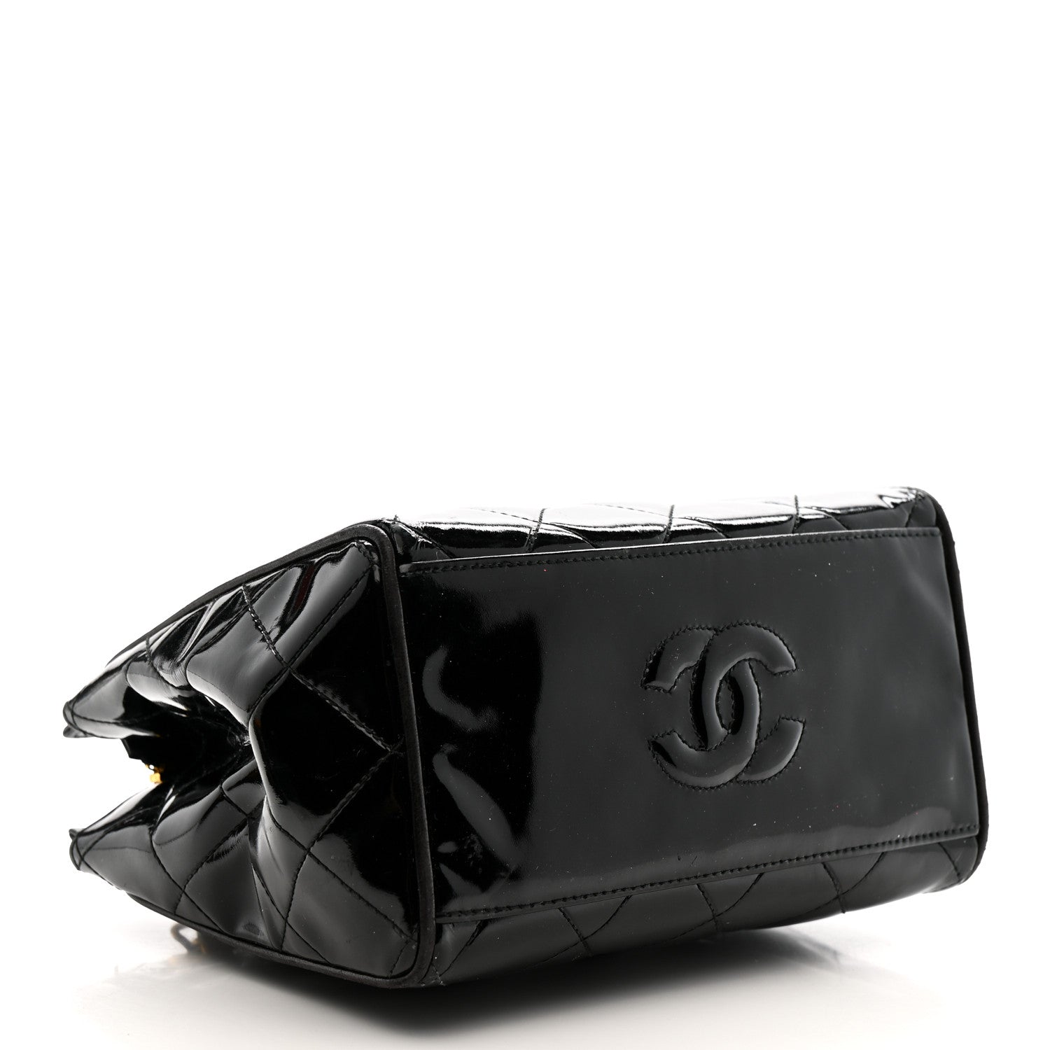 Chanel Patent Quilted CC Shoulder Bag Black 4 of 13