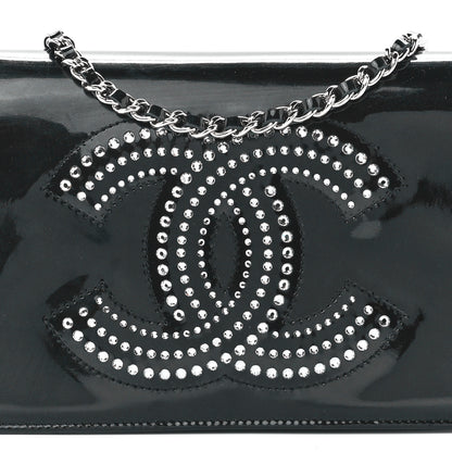 Chanel Patent Strass Wallet On Chain WOC Black 9 of 12