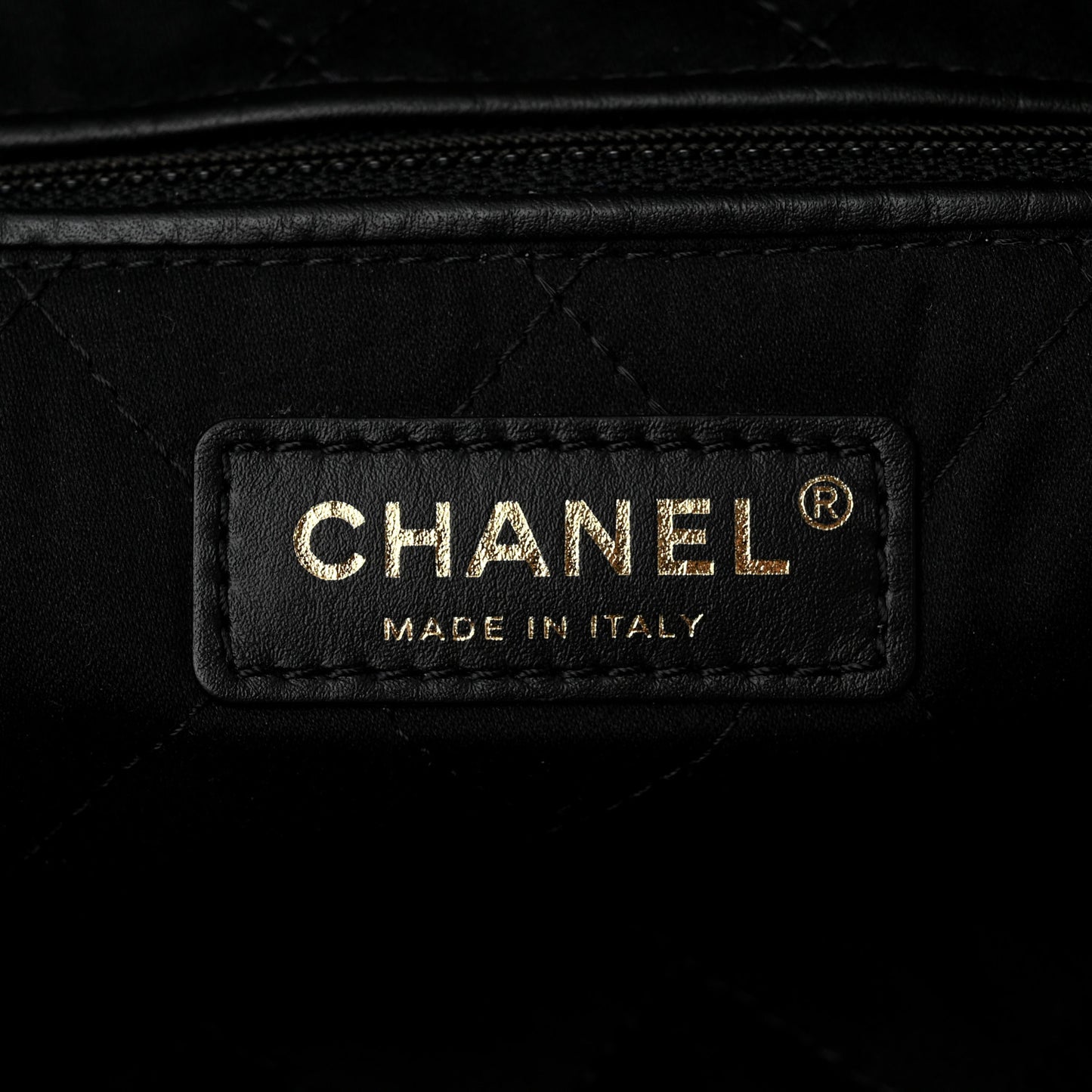 Shiny Calfskin Quilted Small Chanel 22 Black