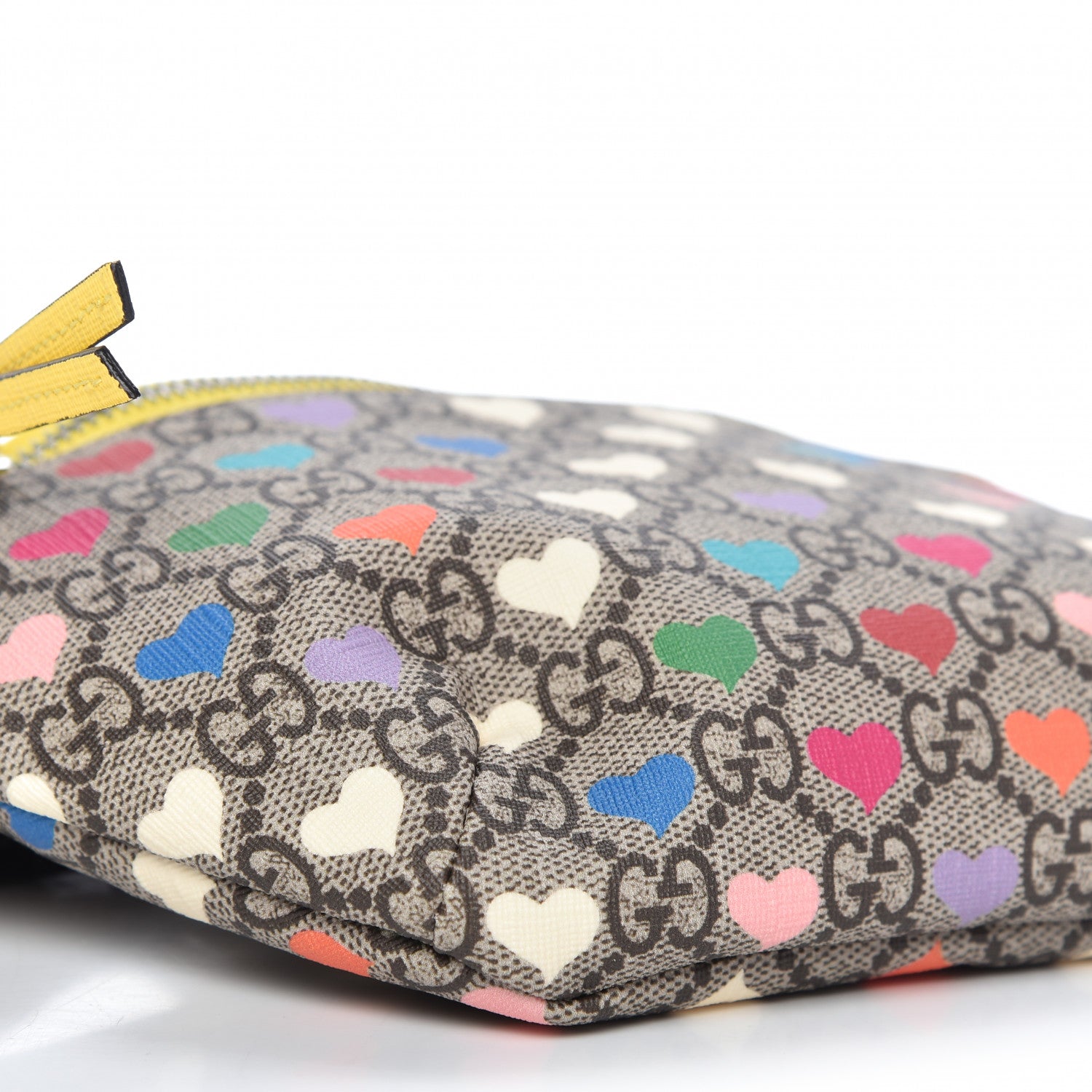 Gucci Soft GG Supreme Monogram Hearts Web Childrens Belt Bag Beige Ebony Multicolor Freesia 6 of 9