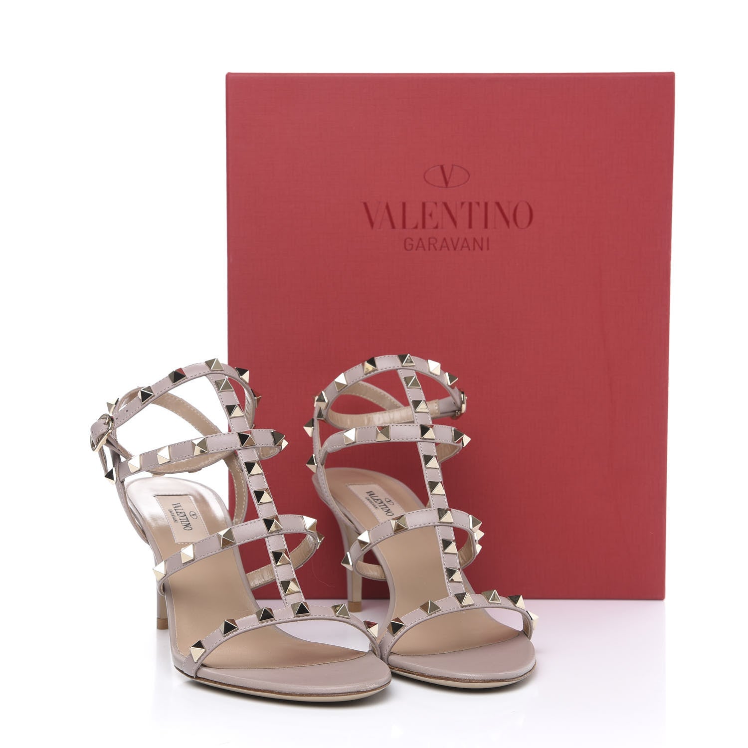 Valentino Garavani Nappa Rockstud Gladiator 70mm Sandals 38 Poudre 8 of 8