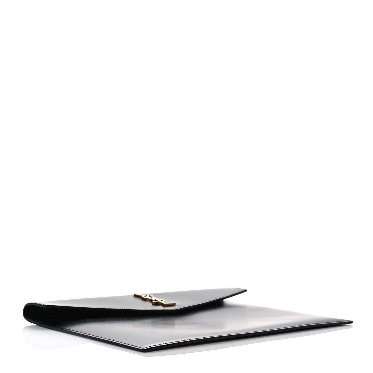 Smooth Shiny Calfskin Large Monogram Uptown Pouch Black