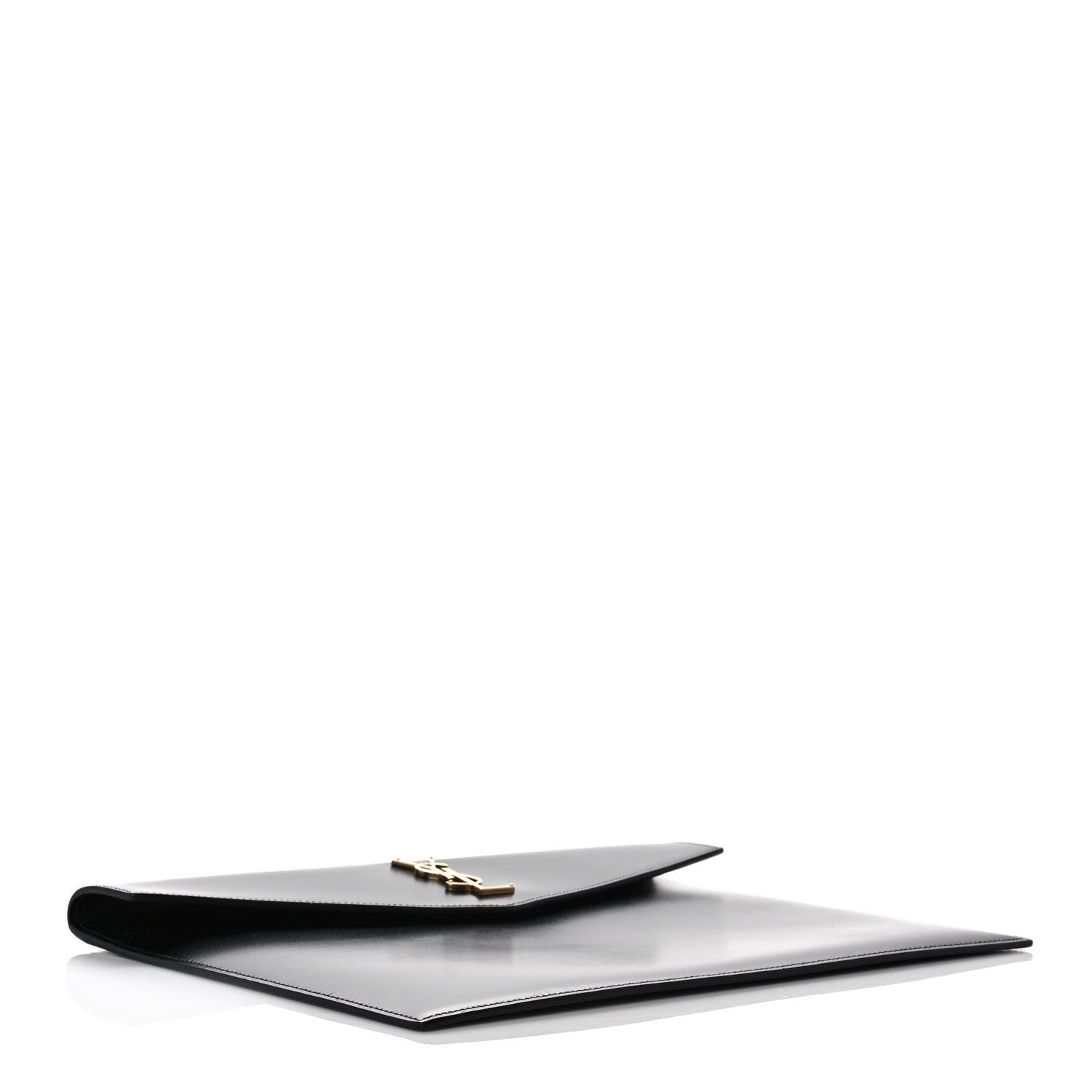 Saint Laurent Smooth Shiny Calfskin Large Monogram Uptown Pouch Black 4 of 7