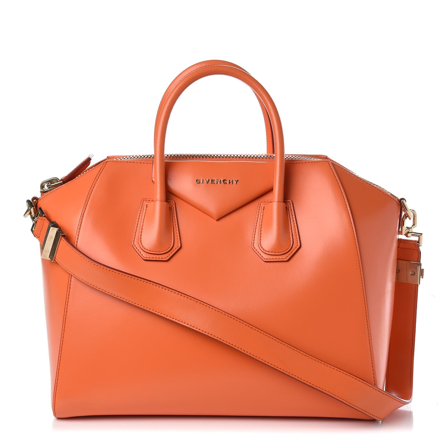 Givenchy Shiny Lord Calfskin Medium Antigona Orange 1 of 9