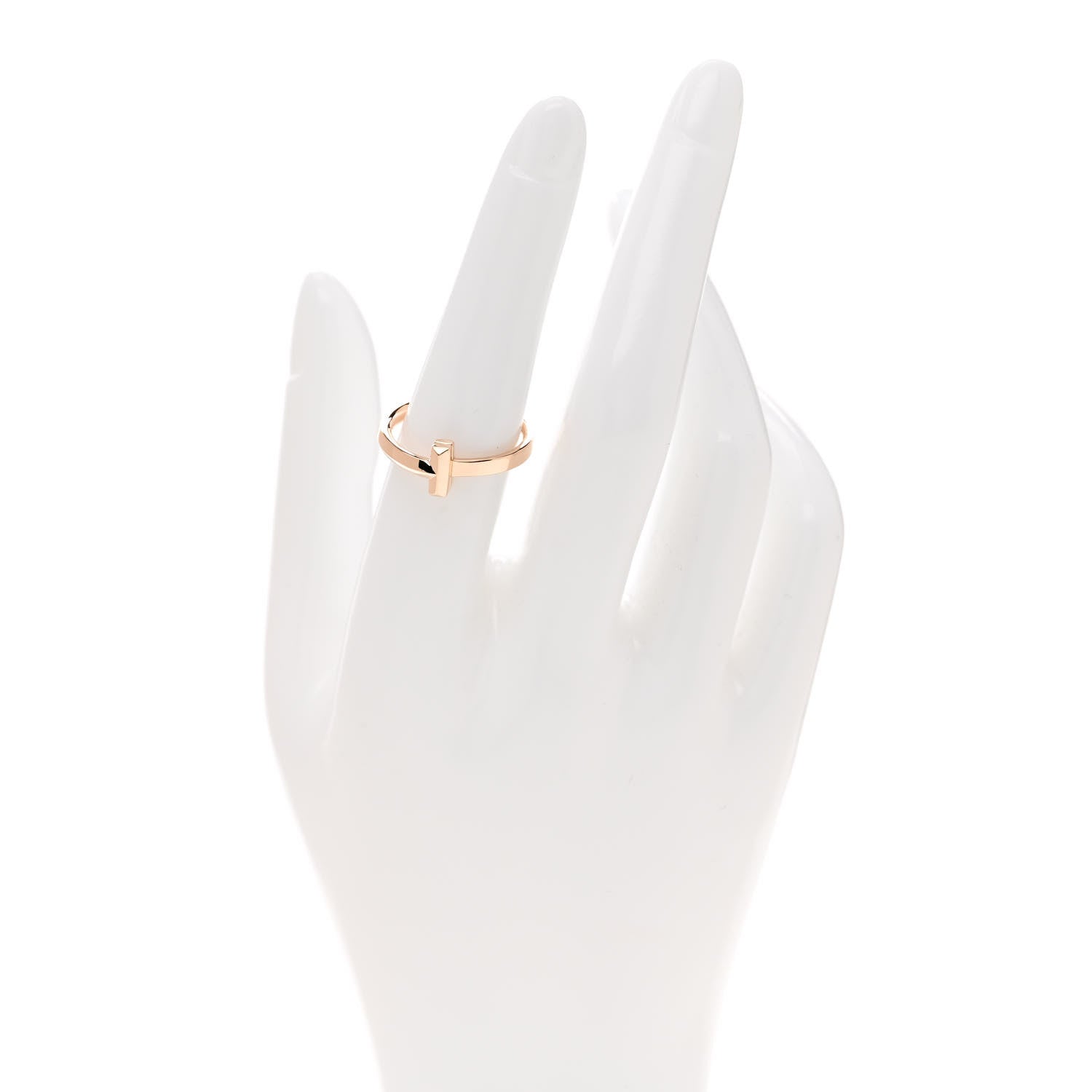Tiffany 18K Rose Gold T T1 Ring 53 6.5 2 of 4