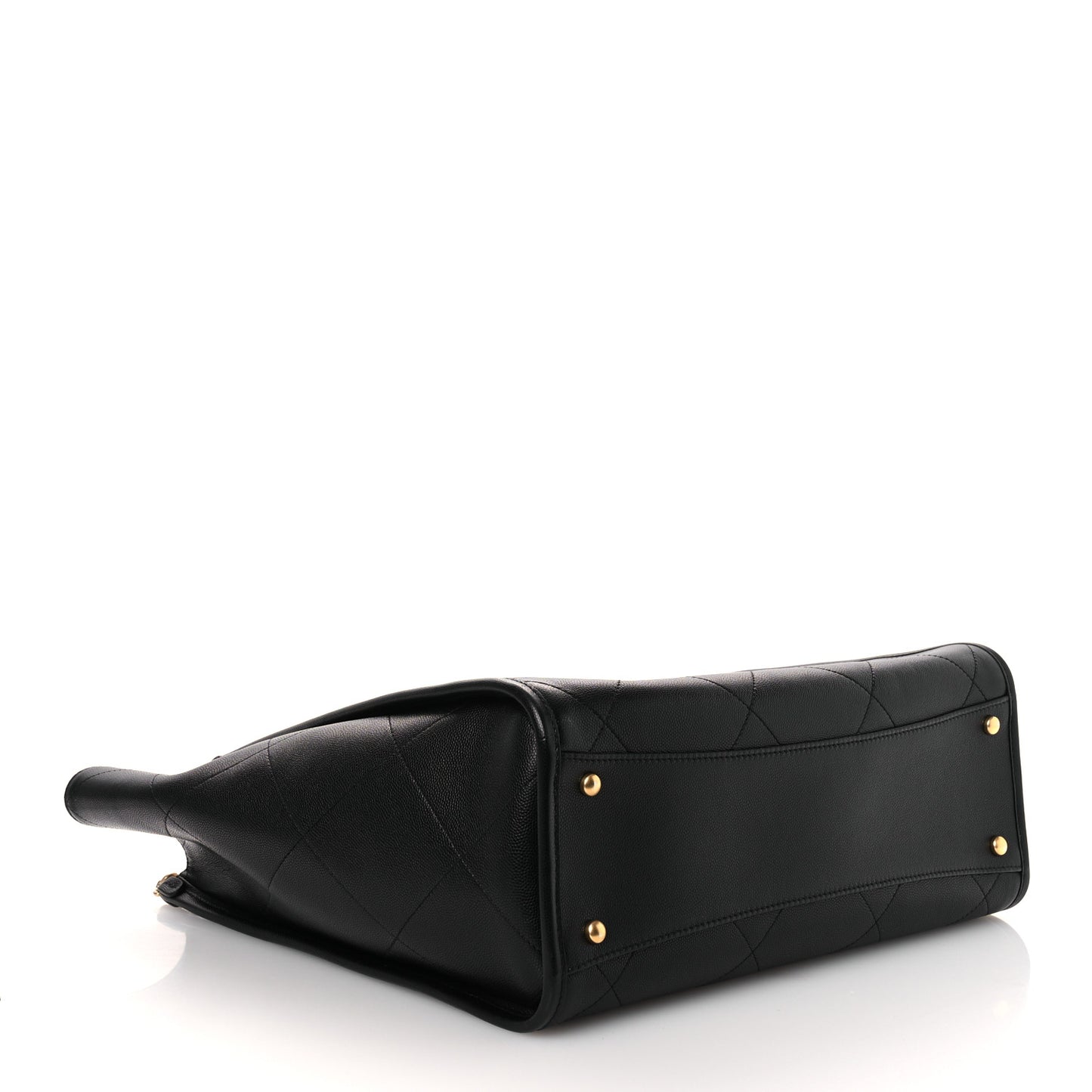 Caviar Stitched Pocket CC Large Tote Black