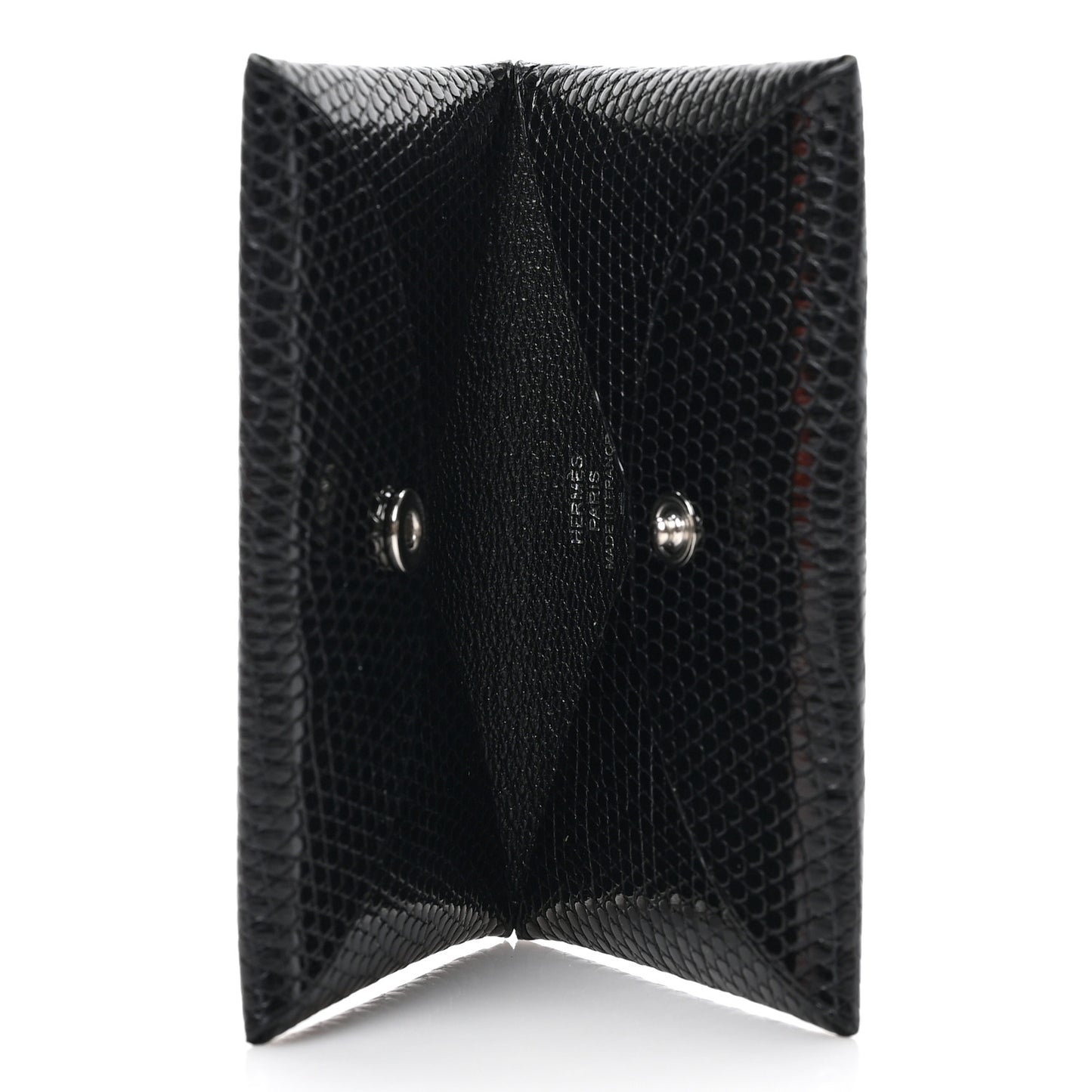 Lizard Calvi Card Case Black