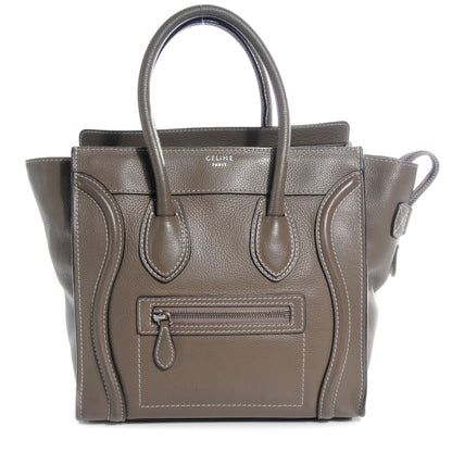 Celine Drummed Calfskin Micro Luggage Souris 1 of 7