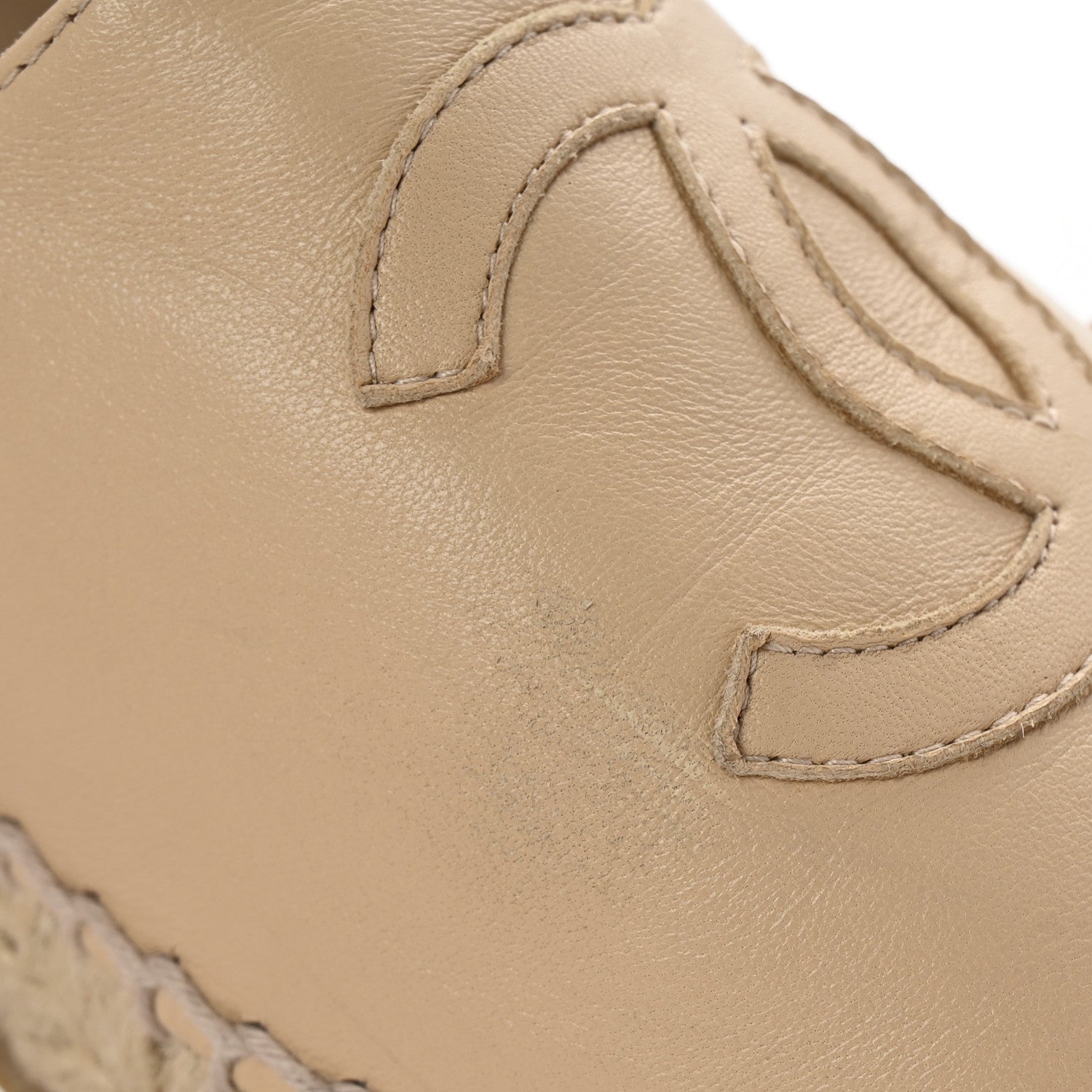 Chanel Lambskin CC Espadrilles 40 Beige Black 10 of 11