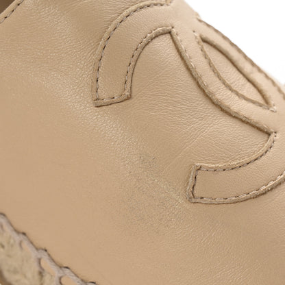 Chanel Lambskin CC Espadrilles 40 Beige Black 10 of 11