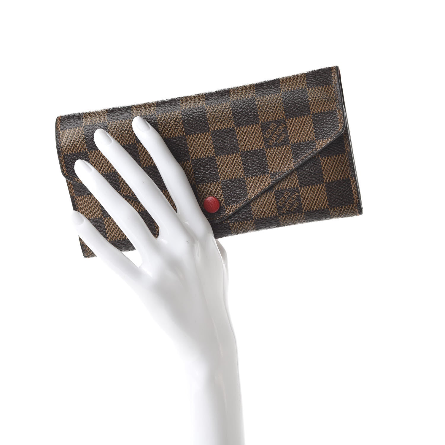 Louis Vuitton Damier Ebene Josephine Wallet Red 2 of 10
