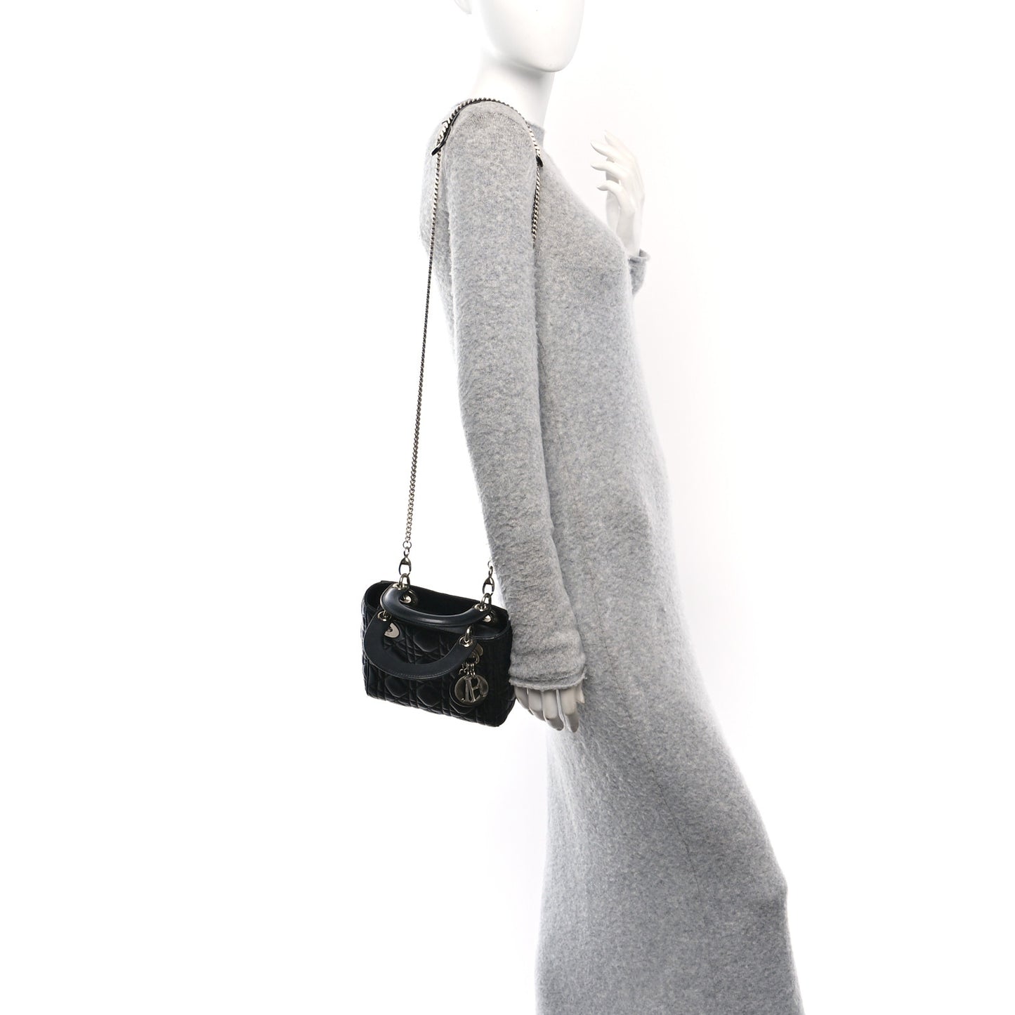 Lambskin Cannage Mini Lady Dior Black