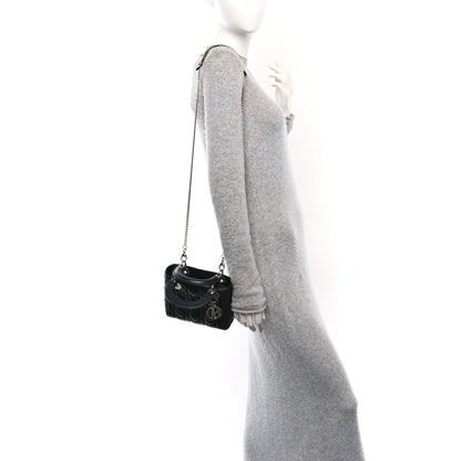 Christian Dior Lambskin Cannage Mini Lady Dior Black 2 of 14