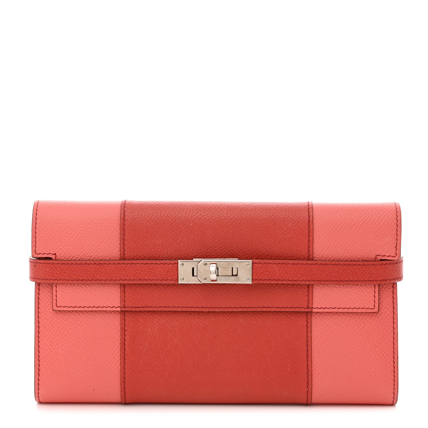 Hermes Epsom Flag Kelly Longue Wallet Corail Flamingo 1 of 9