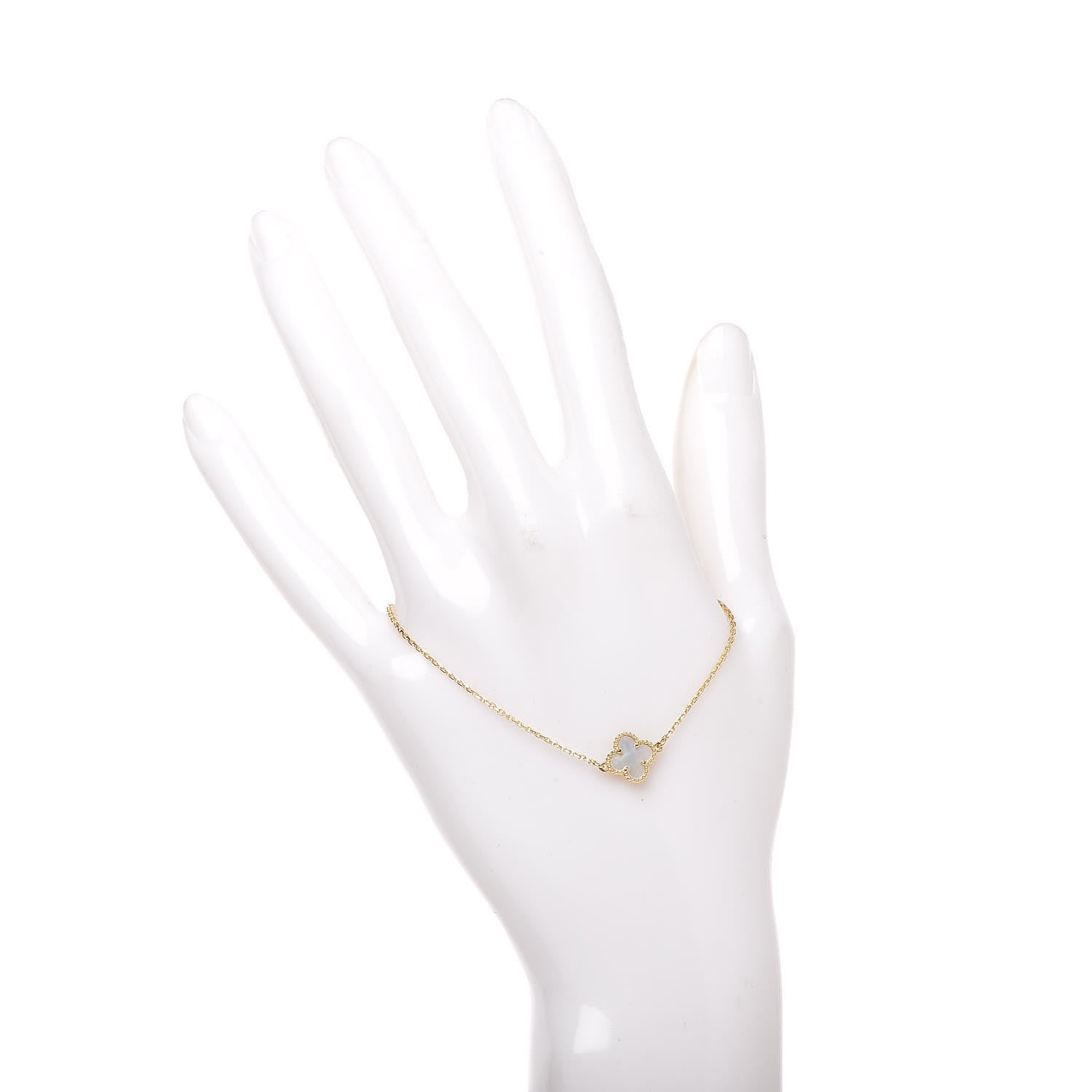 Van Cleef & Arpels 18K Yellow Gold Mother of Pearl Sweet Alhambra Bracelet 2 of 6