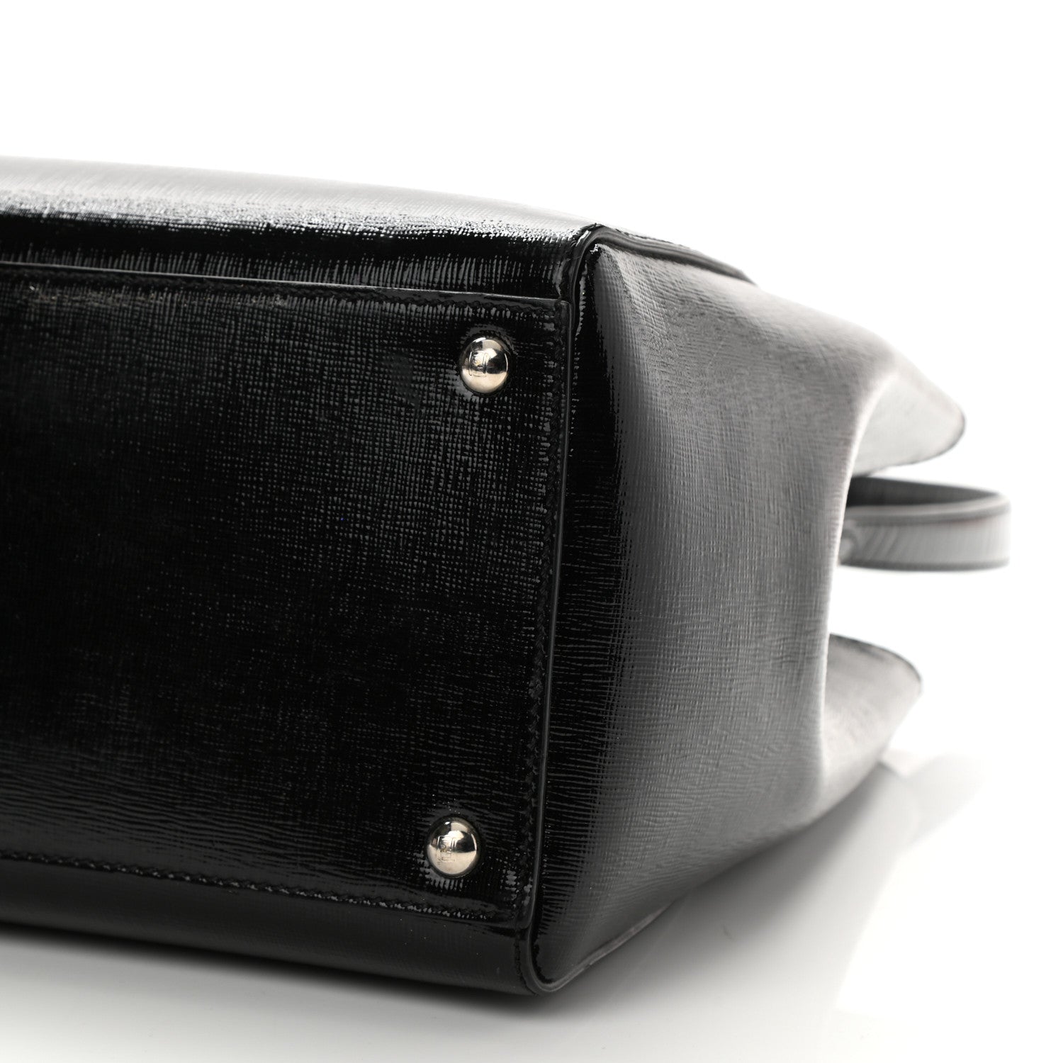 Fendi Patent Vitello Elite Regular 2Jours Tote Black 8 of 10