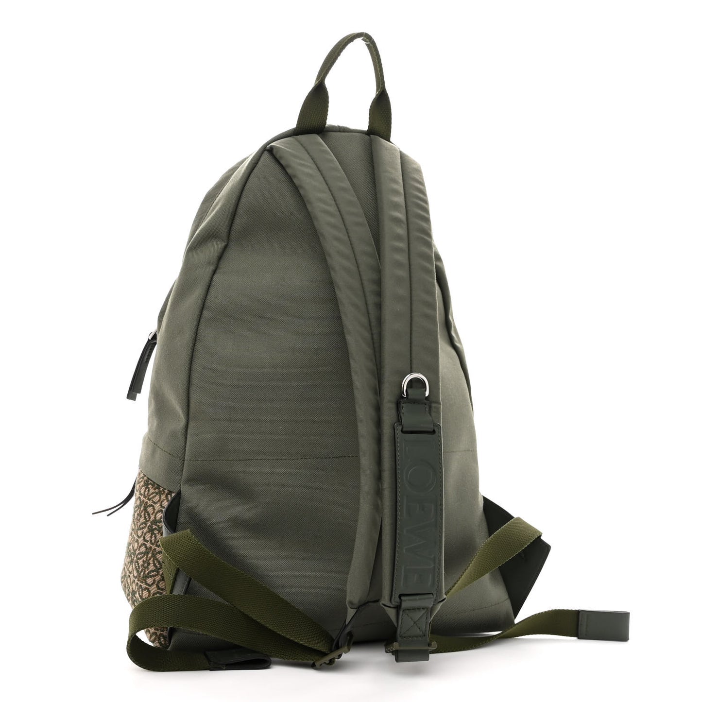 Jacquard Anagram Calfskin Round Slim Backpack Khaki Green