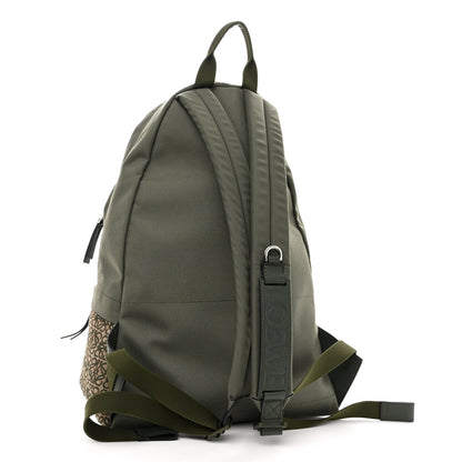 Loewe Jacquard Anagram Calfskin Round Slim Backpack Khaki Green 3 of 9
