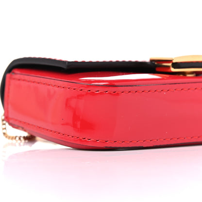 Fendi Vitello Vernice Mou Nano Baguette Charm Rosso Cardinale 7 of 9