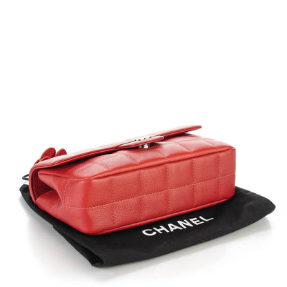 Chanel Caviar Mini Chocolate Bar Camellia Flap Red 4 of 7