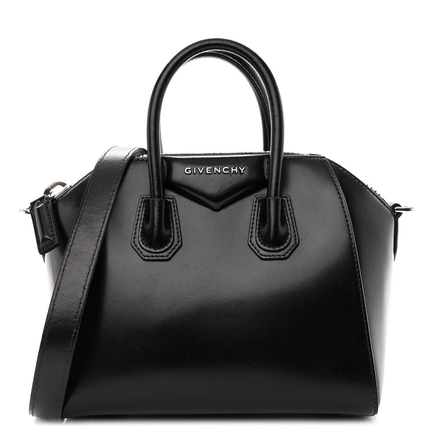 Shiny Lord Calfskin Mini Antigona Black