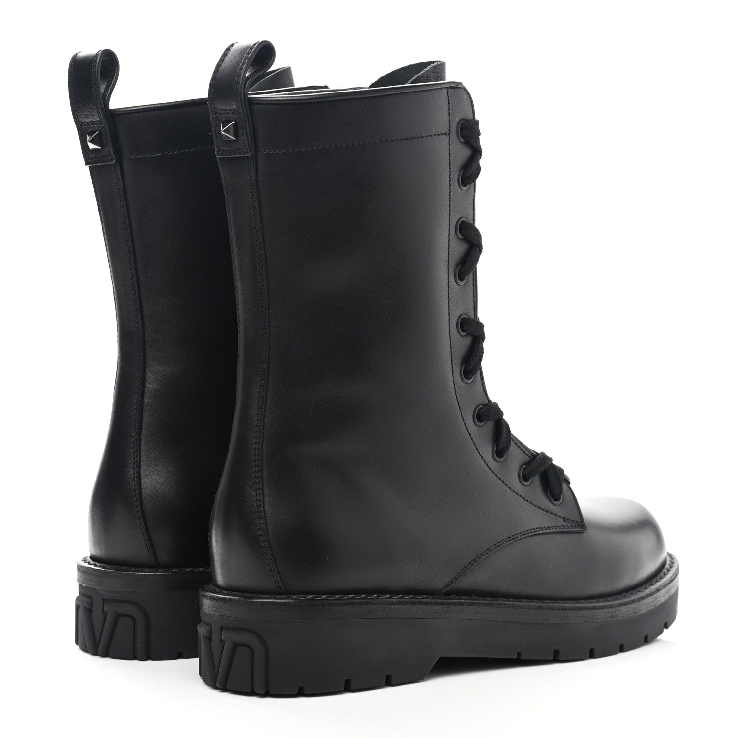 Valentino Garavani Calfskin XCombat 20/40mm Boots 39 Black 4 of 8